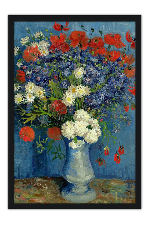 Poster Vaso com Centáureas e Papoulas - Vincent Van Gogh - Obras de Arte