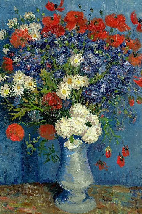 Poster Vaso com Centáureas e Papoulas - Vincent Van Gogh - Obras de Arte