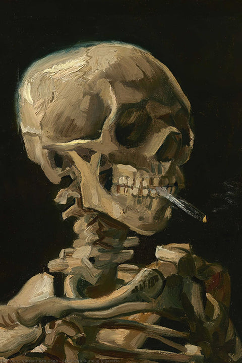Poster Crânio com Cigarro Aceso - Van Gogh - Obras de Arte