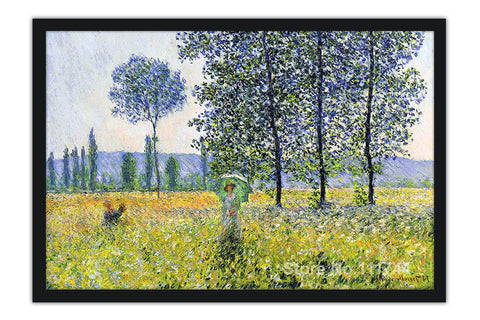 Poster Monet - Woman with a Parasol on the Woods - Obras de Arte