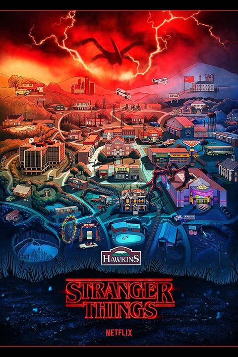 Poster Stranger Things - Hawkins - Séries