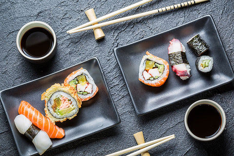Poster Sushi - Shoyu - Salmão - Temperos - Cozinha - Chef - Comida - Culinária