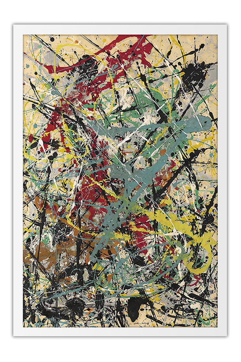 Poster Number 16 (1949) - Jackson Pollock - Arte Abstrata - Obras de Arte - Moldura branca