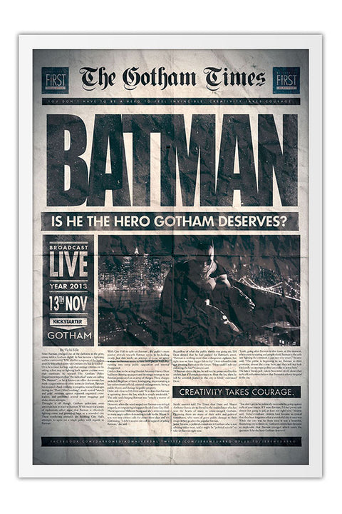 Poster Batman: O Cavaleiro das Trevas - Coringa - Filmes - Moldura branca
