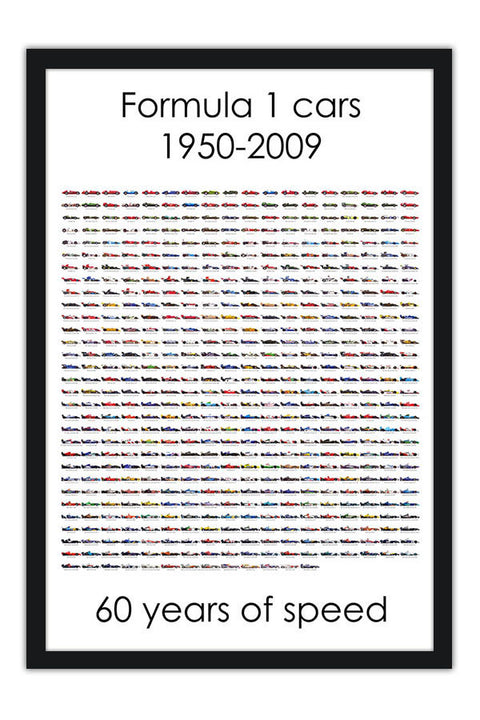 Poster Formula 1 Carros 1950 - 2009 60 Anos De Velocidade - F1