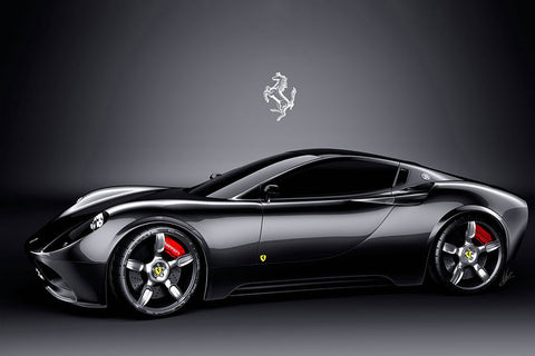 Poster Ferrari Preta - Carros