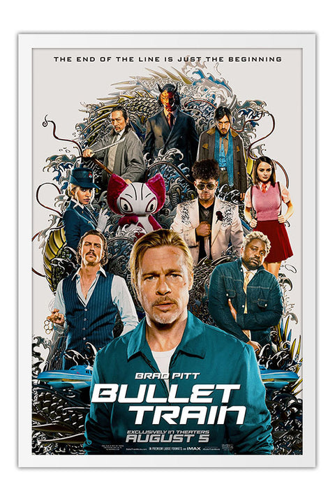 Poster Trem-Bala - Bullet Train - Brad Pitt - Filmes - Moldura branca