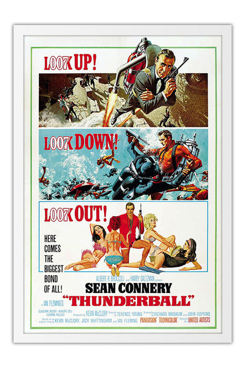 Poster 007 Contra a Chantagem Atômica Thunderball James Bond - Clássico - Filmes - Moldura branca