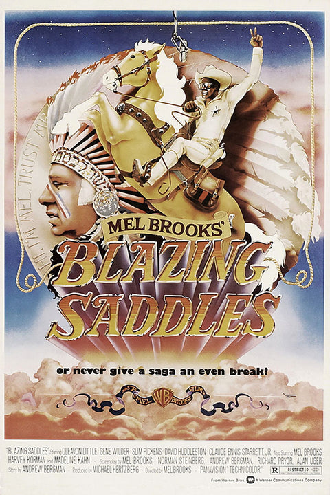 Poster Banze no Oeste Blazing Saddles - Vintage - Cult - Filmes - Pôster sem moldura