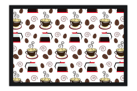 Poster Café - Culinária - Cozinhar - Chef - Cozinha - Padrões - Comida
