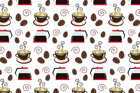 Poster Café - Culinária - Cozinhar - Chef - Cozinha - Padrões - Comida