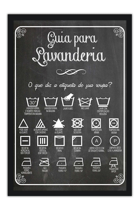 Poster Guia para Lavanderia - Informativo - Utilidades - Frases
