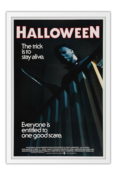 Poster Halloween 1978 Michael Myers John Carpenter - Terror Vintage - Filmes - Moldura branca
