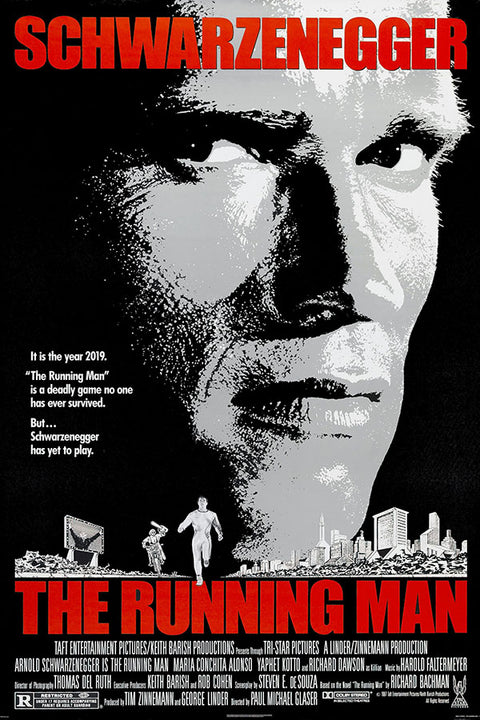 Poster O Sobrevivente - The Running Man - Arnold Schwarzenegger - Clássico - Cult - Filmes - Pôster sem moldura