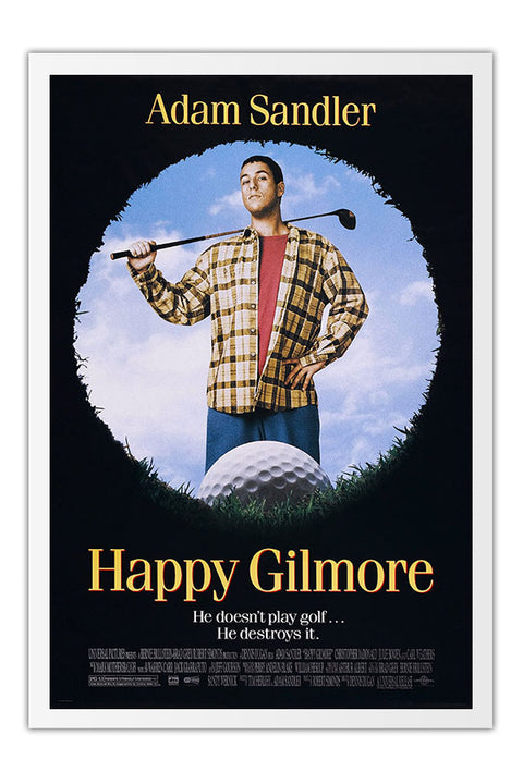 Poster Um Maluco no Golfe Happy Gilmore Adam Sandler - Filmes - Moldura branca