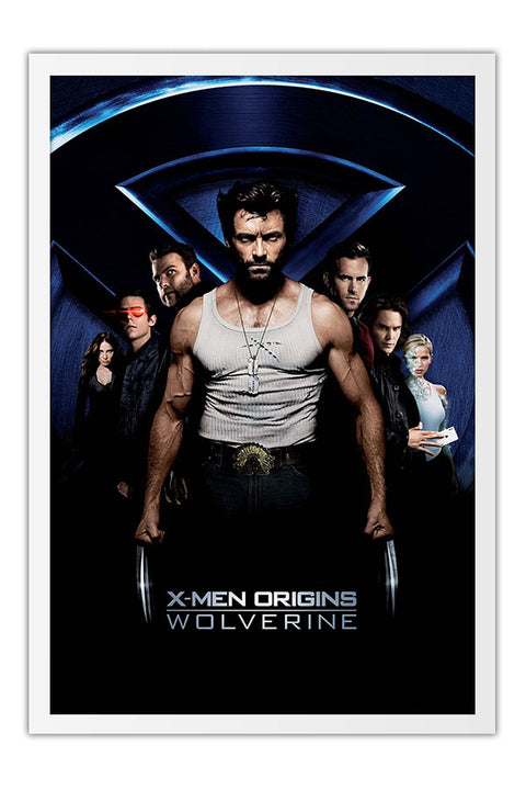 Poster X Men Origins Wolverine Hugh Jackman - Filmes - Moldura branca