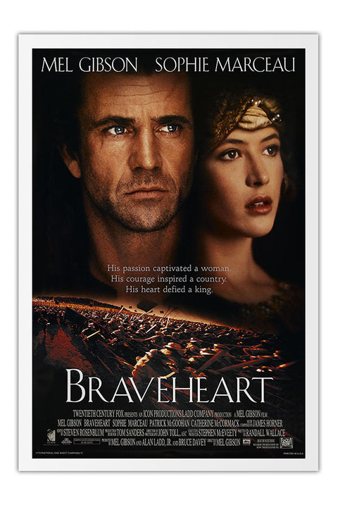 Poster Braveheart Coração Valente - Guerra - Ação - Filmes - Moldura branca