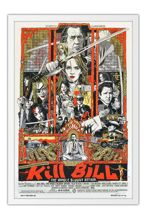 Poster Kill Bill Volume 1 Tarantino - Cult - Filmes - Moldura branca