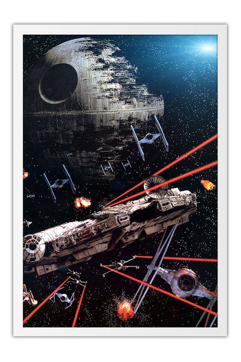 Poster Star Wars uma Nova Esperanca - Clássico - Cult - Filmes - Moldura branca