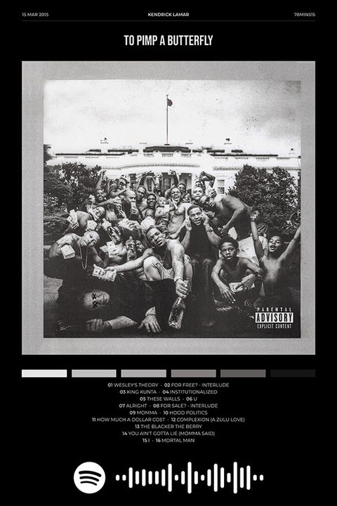 Poster Kendrick Lamar to Pimp a Butterfly - Blackprint - Hip Hop - Pôster sem moldura