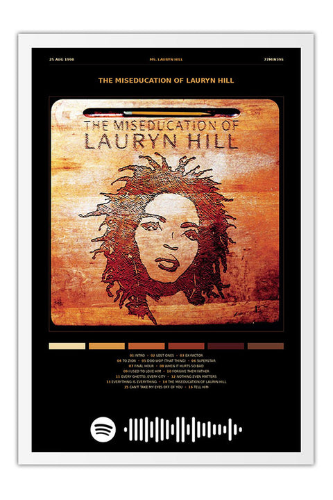 Poster Lauryn Hill the Miseducation of Lauryn Hill - Blackprint - Hip Hop - Moldura branca