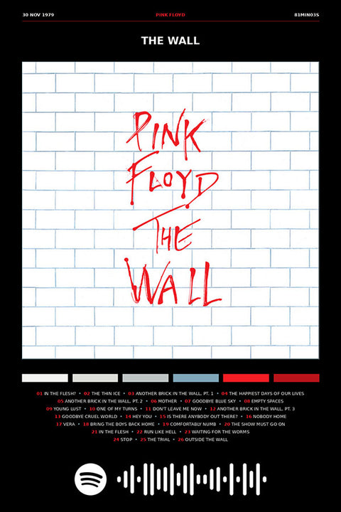Poster Pink Floyd the Wall - Blackprint - Bandas de Rock - Pôster sem moldura