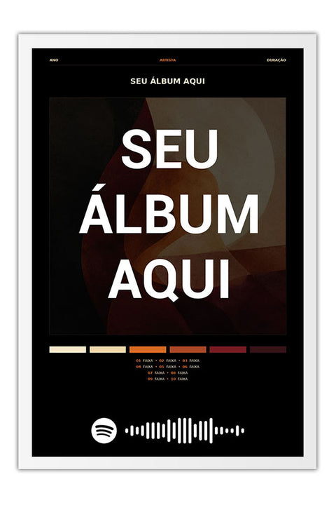 Poster Seu Álbum Aqui - Blackprint - Personalizados - Moldura branca