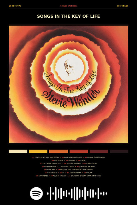 Poster Stevie Wonder Songs in the Key of Life - Blackprint - Artistas Pop - Pôster sem moldura