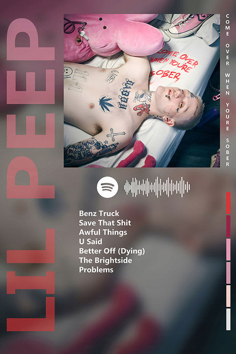 Poster Lil Peep Come Over When You Are Sober - Artistas Pop - Pôster sem moldura