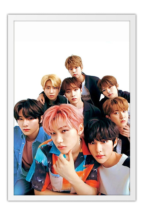 Poster Stray Kids - K-Pop - Artistas Pop - Moldura branca