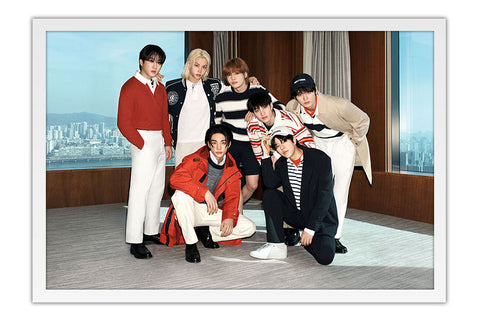 Poster Stray Kids - K-Pop - Artistas Pop - Moldura branca