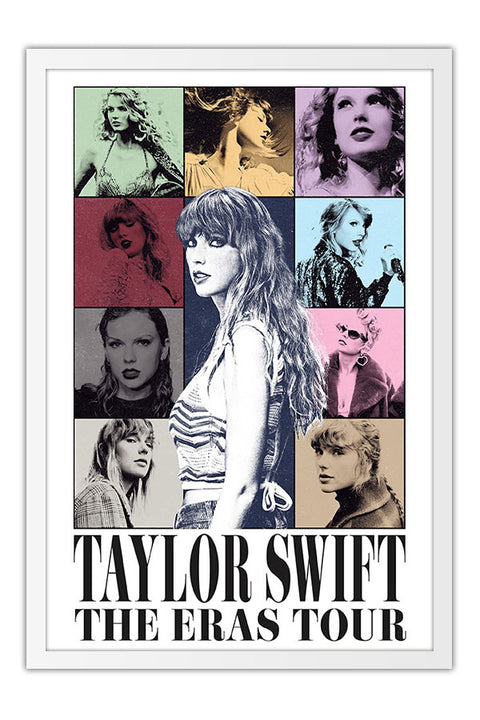 Poster Taylor Swift the Eras Tour - Artistas Pop - Moldura branca