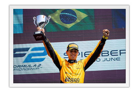 Poster Gabriel Bortoleto - Fórmula 1 - Moldura branca