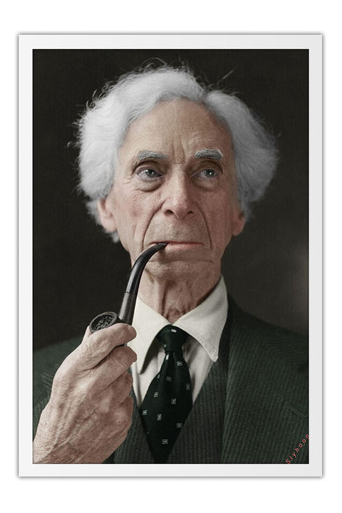 Poster Bertrand Russell - Personalidades - Moldura branca