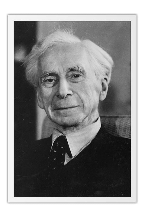 Poster Bertrand Russell - Retrato - Preto e Branco - Fotografias - Moldura branca
