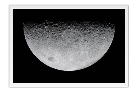 Poster Missão Artemis II - Lua em detalhe - Universo - Moldura branca