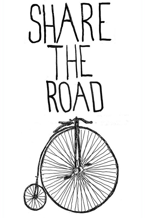 Poster Share The Road - Bicicleta - Bike - Frases