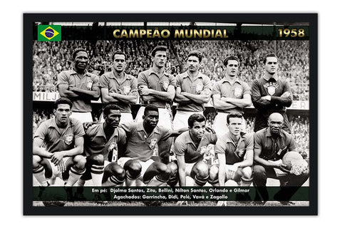 Poster Brasil - Copa de 1958 - Campeão Mundial - Futebol