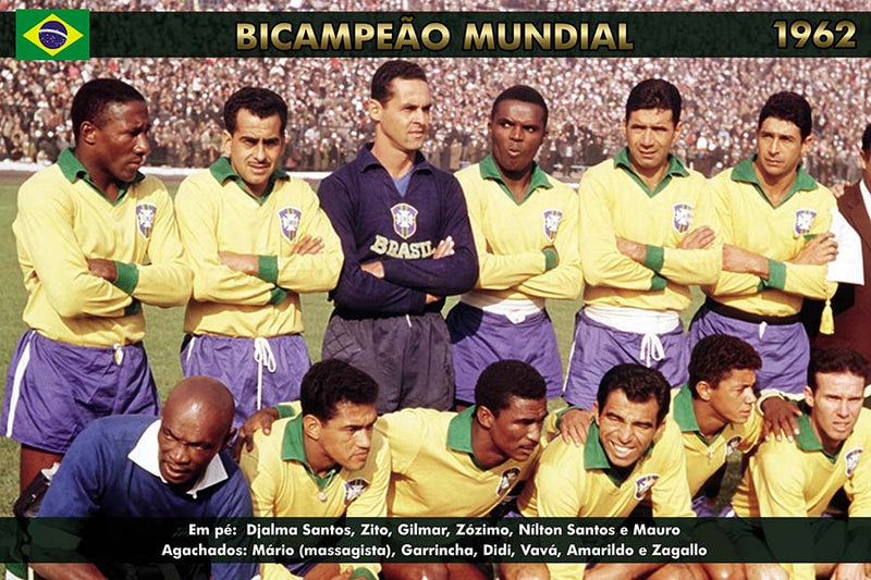 Poster Brasil - Copa de 1962 - Bicampeão Mundial - Futebol