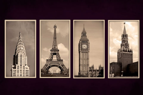 Poster New York - Paris - Londres - Moscow - Paisagens