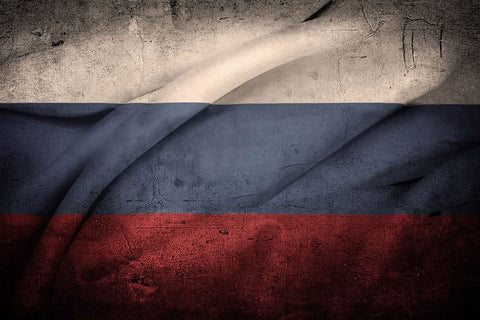 Poster Bandeira da Rússia Estilo Grunge