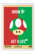 Poster  Mario - Grow Up Get a Life - Cogumelo - Games