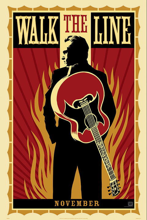 Poster Retrô Walk The Line - Johnny Cash - Filmes