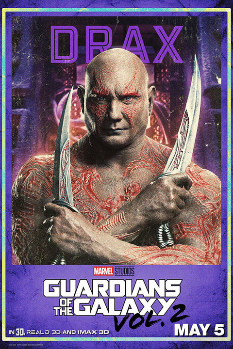 Poster Guardiões da Galáxia Vol. 2 - Guardians of the Galaxy - Drax - Filmes