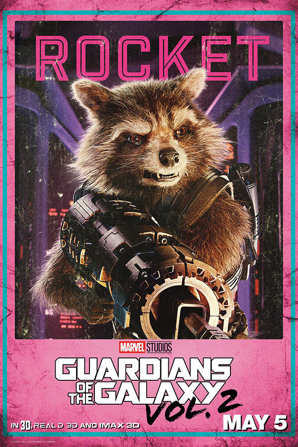 Poster Guardiões da Galáxia Vol. 2 - Guardians of the Galaxy - Rocket - Filmes