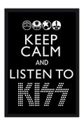 Poster Keep Calm and Listen to Kiss - Letreiros - Bandas de Rock