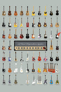 Poster Guitarra - Tabela de Guitarras Históricas - Instrumentos Musicais