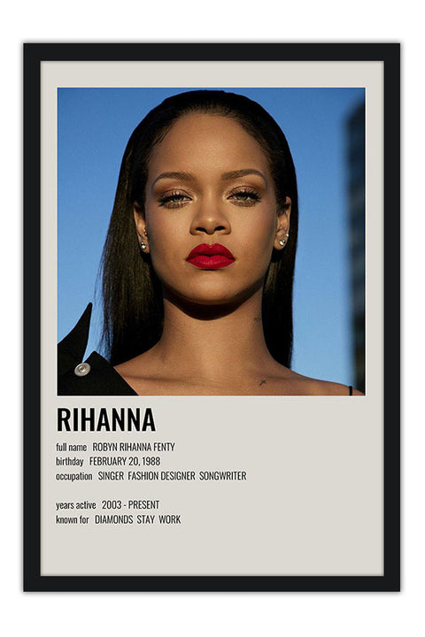 Poster Rihanna - Estilo Fotografia Vintage - Artistas Pop