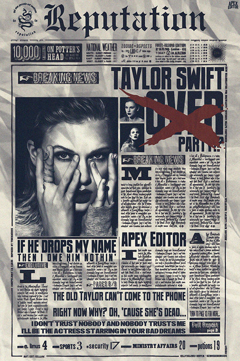 Poster  Taylor Swift - Reputation - Artistas Pop