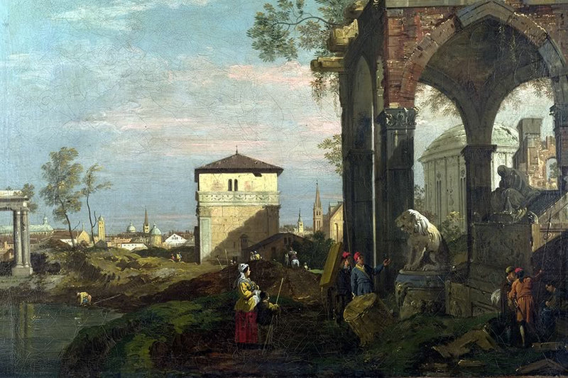 Poster Bellotto Bernardo - A Caprice Landscape With Ruins - Obras de Arte